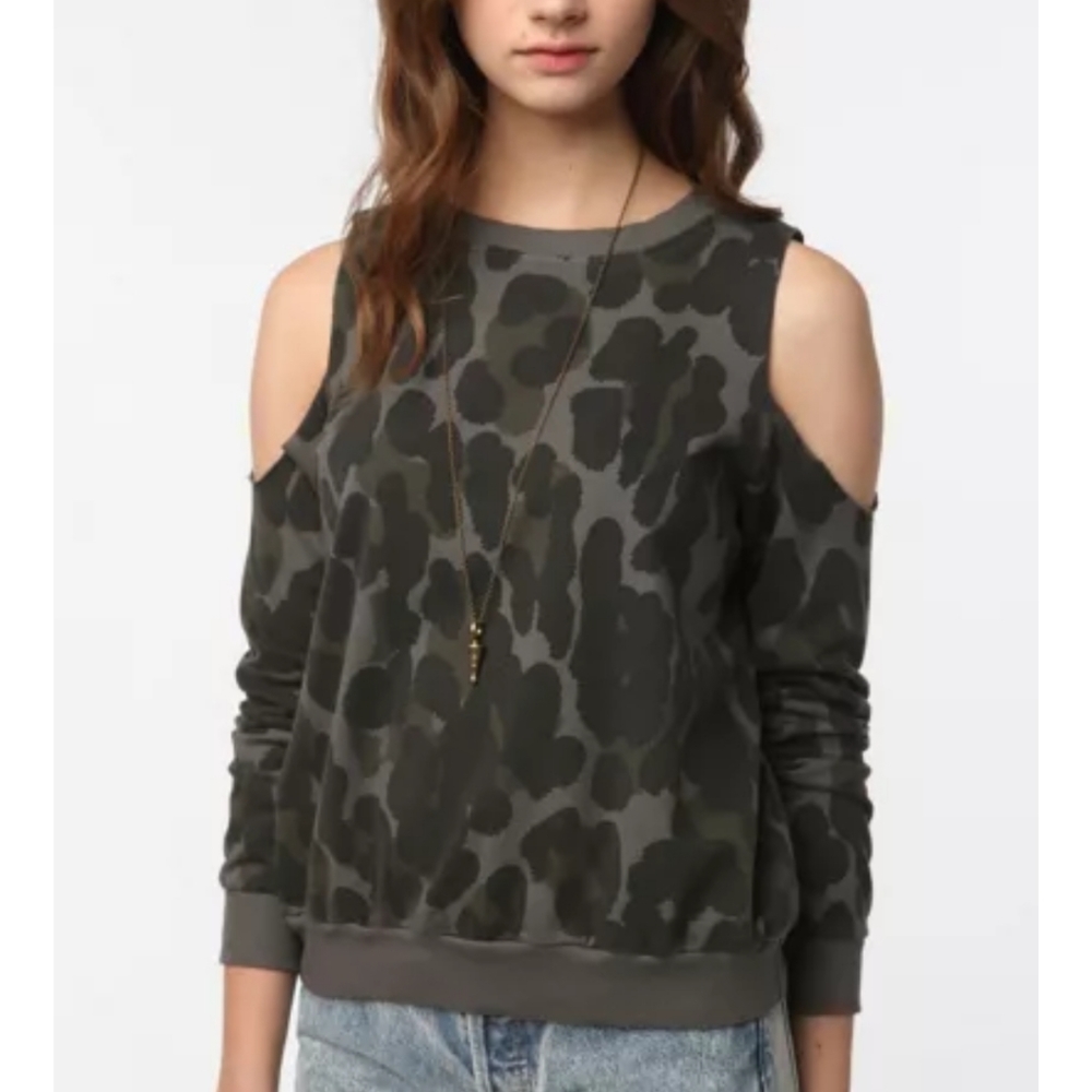 Urban Outfitters printed cold shoulder sweatshirt